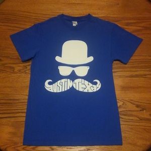 🎶 🎩 Austin Texas Shirt ZZ Top Hat Moustache TX
